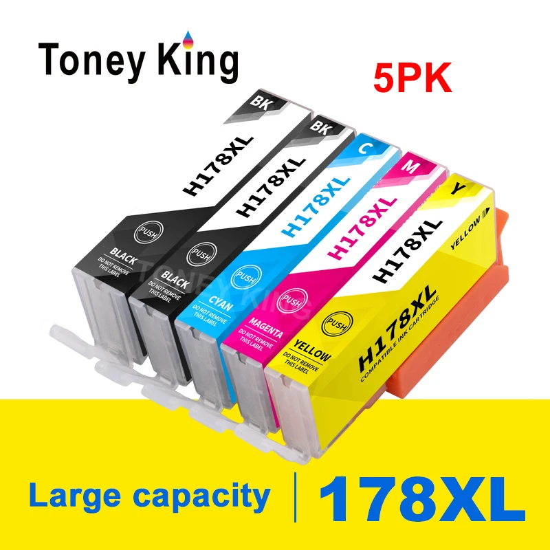 5 шт для HP 178 чернильные картриджи картридж 178XL Photosmart 7515 7510 5515 B109a B010b B209 B210 3070A 3520
