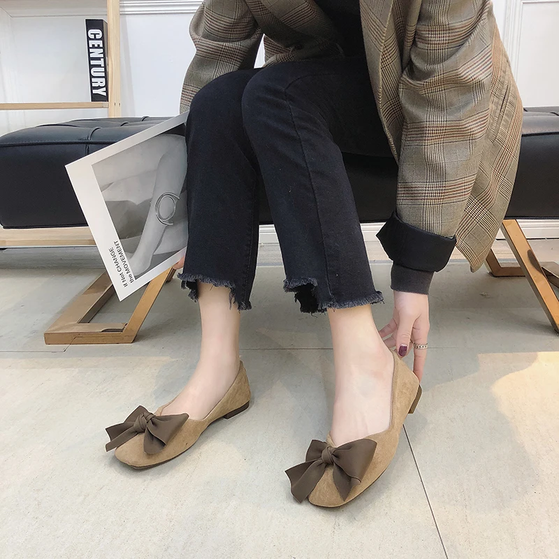 

2020 spring and autumn Women's New Fashion Bows flats Wild Lightweight Casual Comfort Breathableshoes Zapatillas Mujer W28-16