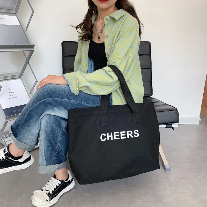 

Canvas Shopper Women's Bag Large Capacity Totes Female Fashion Simple Designer Handbags For Women Casual Shopping Shoulder Bags