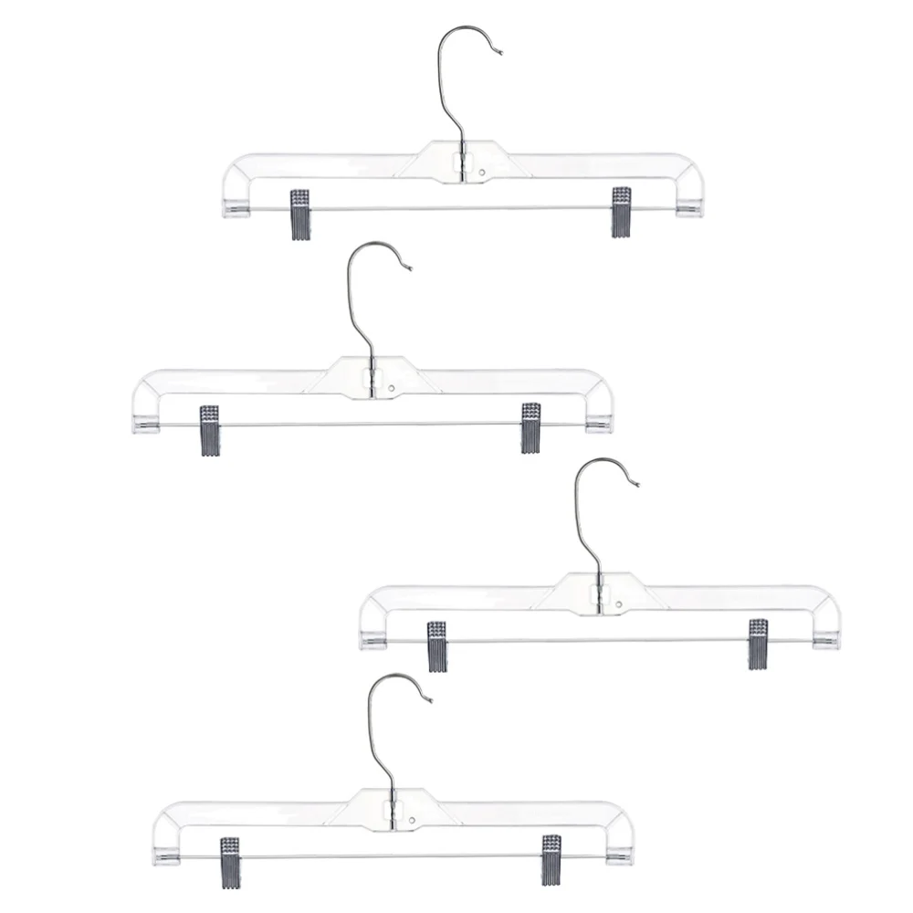 

4Pcs Pants Hangers Skirt Hangers Drying Racks with Clips Displaying Rack