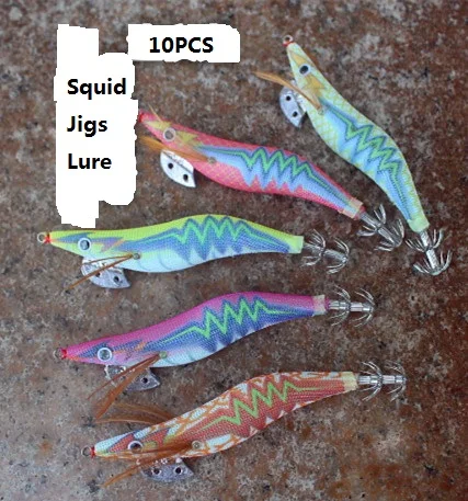 10 шт. рыболовные приманки свинцовый грузик кальмары крюк приспособлений Размеры