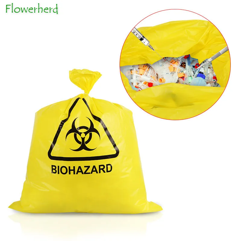 

Medical Trash Bags 61x81cm Thicken Medical Waste Bags HDPE Yellow Hospital Clinic Flat Top Type Waste Packaging Plastic Bags