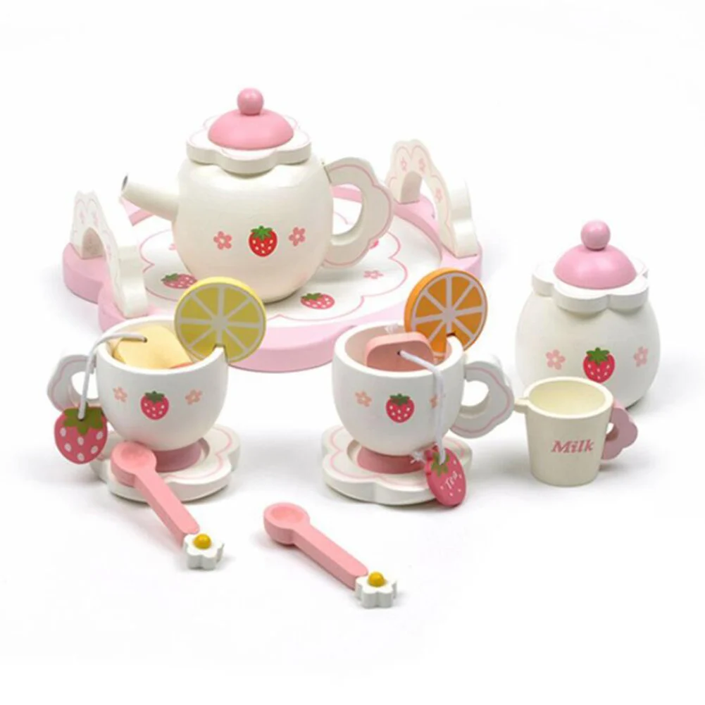 14 шт./компл. деревянный набор для чая мебель игрушка реалистичный кукольный домик