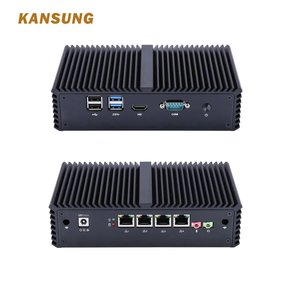Мини-ПК Kansung Intel Core 5-го поколения I3 I5 4 Lan Серийный порт без вентилятора