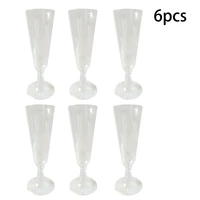 6pcs 150ml disposable goblet hard plastic champagne glass dessert cup for jelly mousse ice cream cocktail glass for party store