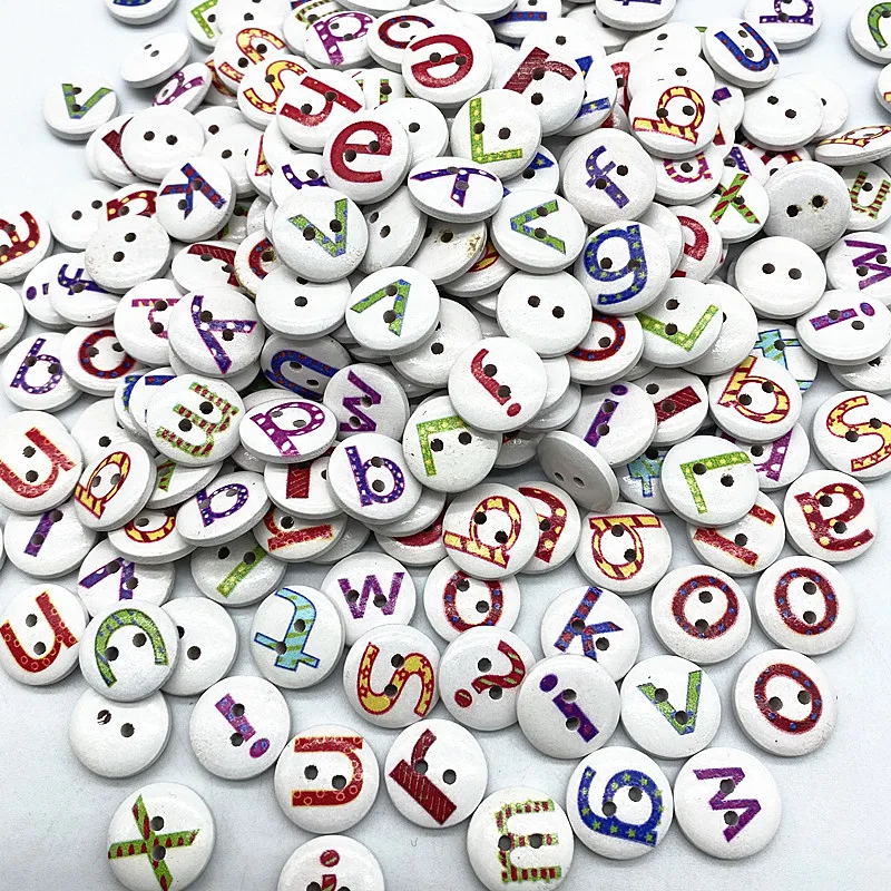 New15мм круглая пуговица с монограммой Рождественская полоса клетчатая любовь