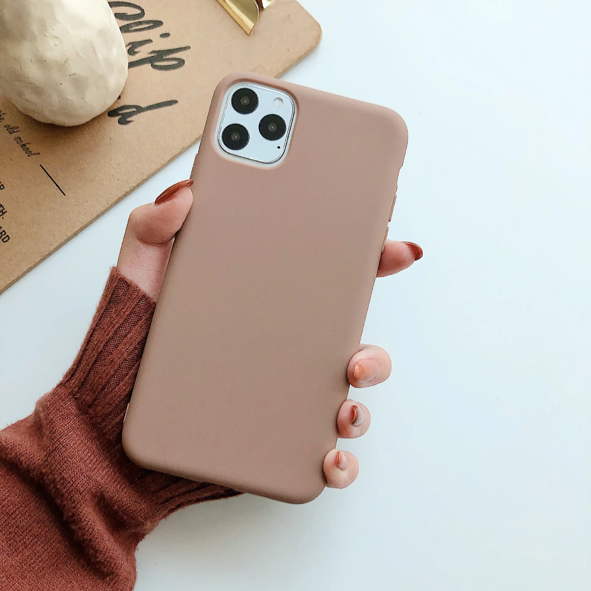 Для iPhone 11 Pro Max X XS Max XR чехол Macaron Plain для iPhone 8 7 6 6s Plus Мягкий чехол для телефона TPU задняя крышка против падения Funda