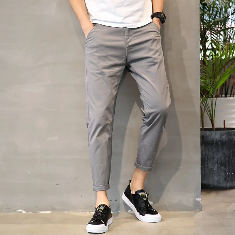 

New 2021 Spring Summer Men's Casual Pants Men Fashion Trousers Male Pant Slim Fit Work High Waist Light Thin Loose Trousers D17