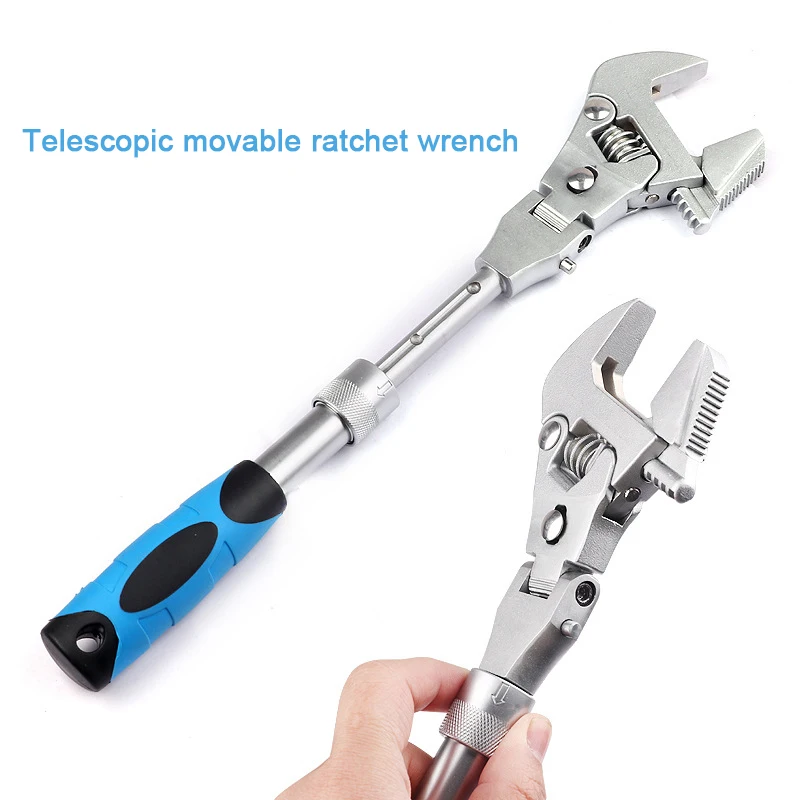 

Ratchet Adjustable Wrench Torque Wrench Can Rotate and Fold 180 Degrees Fast Wrench Pipe Wrench Bathroom repair tools 10 inch