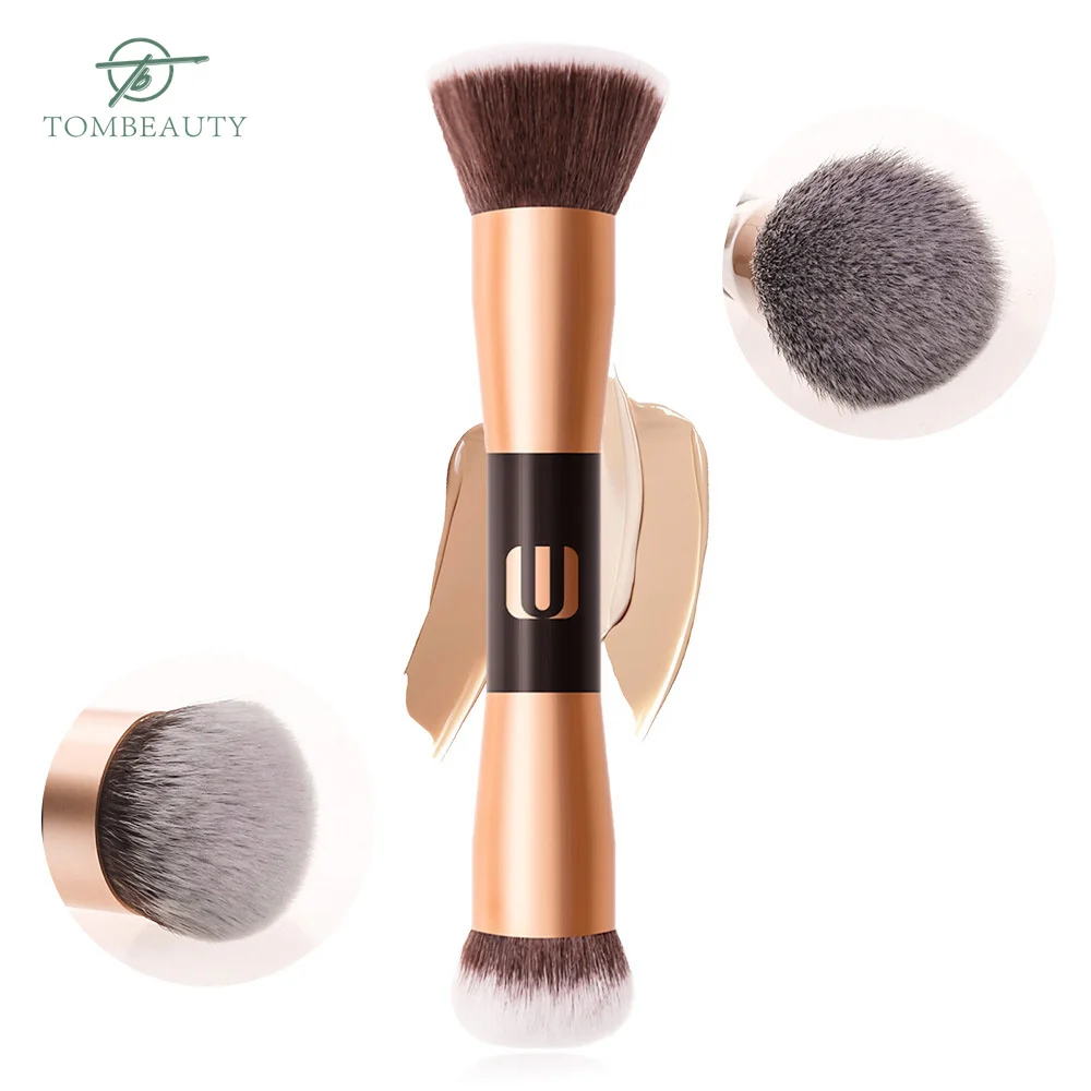 

TomBeauty Portable Single Dual-Headed Makeup Brush Large Foundation Powder Beauty Make Up Brushes For Women Face Cosmetics Kit