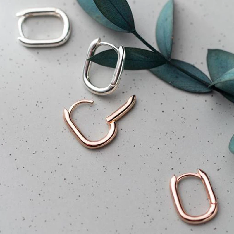 SERONDY овального кольца 925 Серебряные серьги для женщин необычных ювелирных