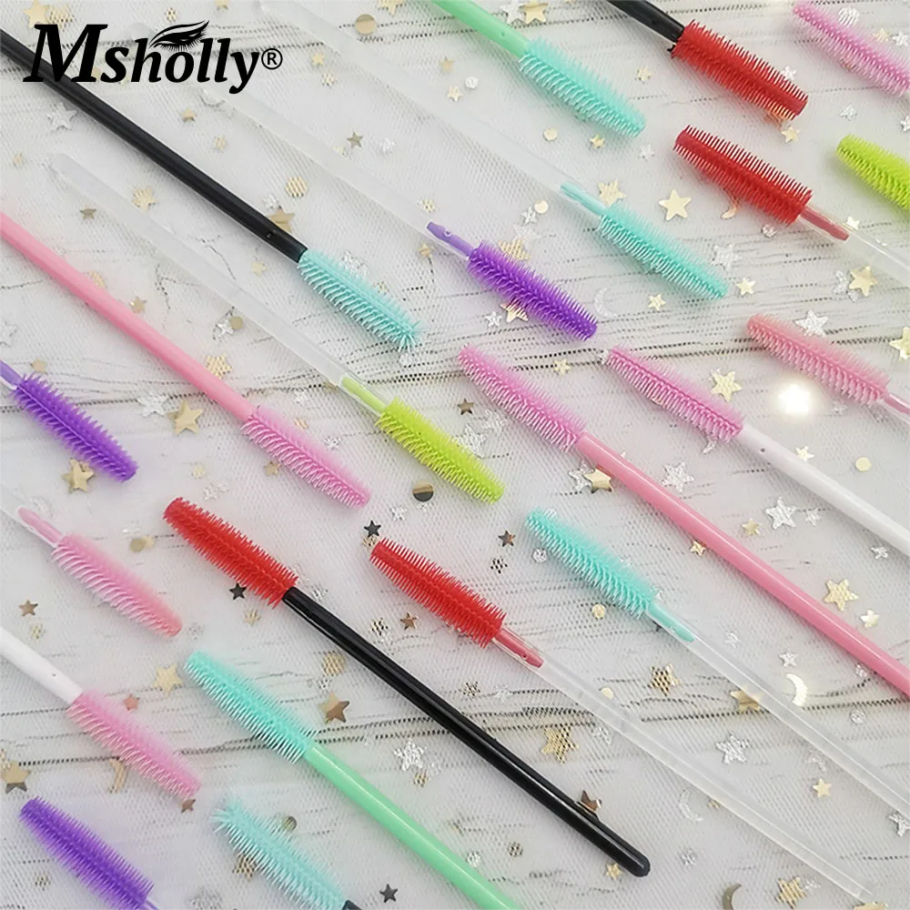 

Eyelashes Wands Brushes 50 Pcs/Pack Makeup Tools Colorful Disposable Diamond Handle Mascara Brush Mink Lashes Bulk Wholesale