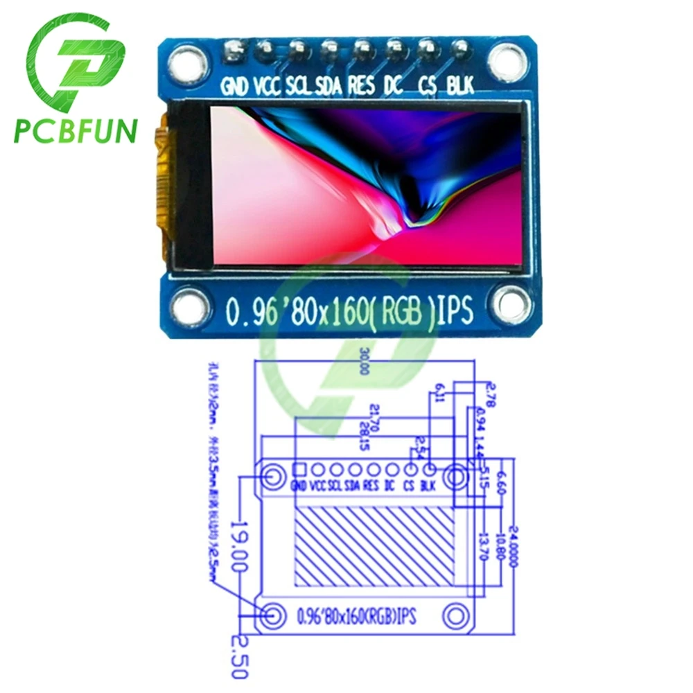 HD 65K 0 96 дюймовый TFT-дисплей Ips ЖК-экран Привод IC ST7735S 3 В 160x80 SPI интерфейс для