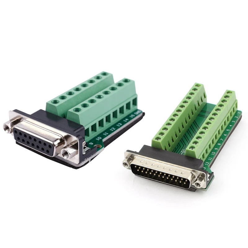 

1 шт. Db15 D-Sub Vga 15-контактный переходник с гнездом, печатная плата с выключателем и 1 шт. Db25 D-Sub Male адаптер Rs232 на клемму Signa