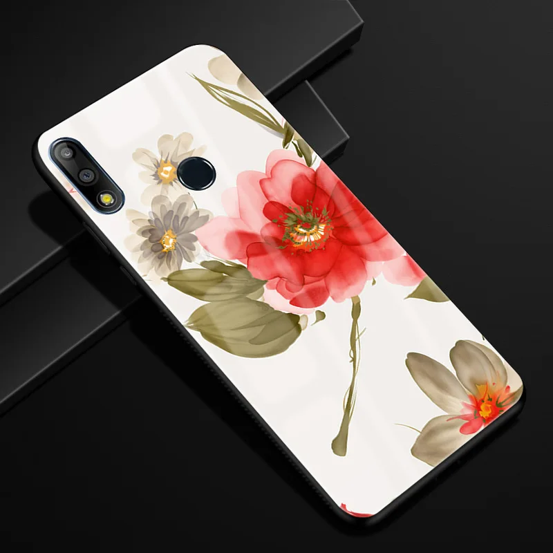 44 Для Asus Zenfone Max Pro M1 ZB601KL Чехол Жесткий PC стеклянный чехол для телефона черный ТПУ бампер чехол для Asus Zenfone Max Pro M1 ZB602KL - Цвет: 44