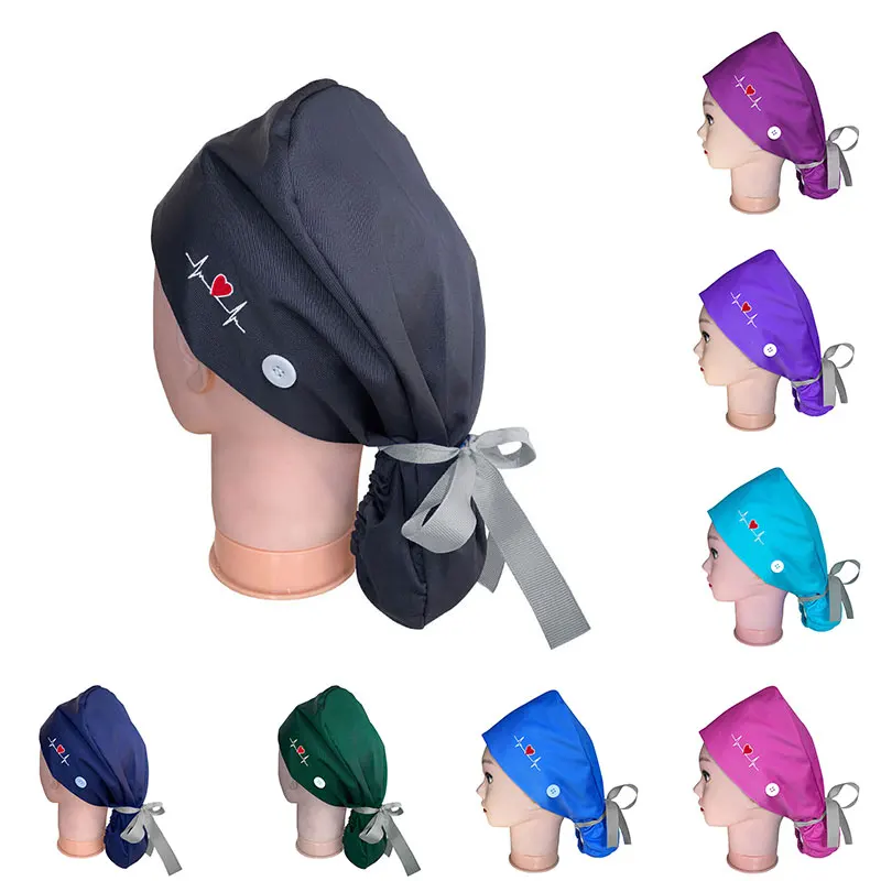 

Fashion Unisex Cotton Scrubs Hat Adjustable Laboratory Work Cap Cartoon Cute Baotou Cap Printing Casual Scrub Hat High Quality