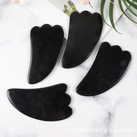 black natural bianstone obsidian guasha board scraper tools for face back body pressure therapy guasha massage health care tool