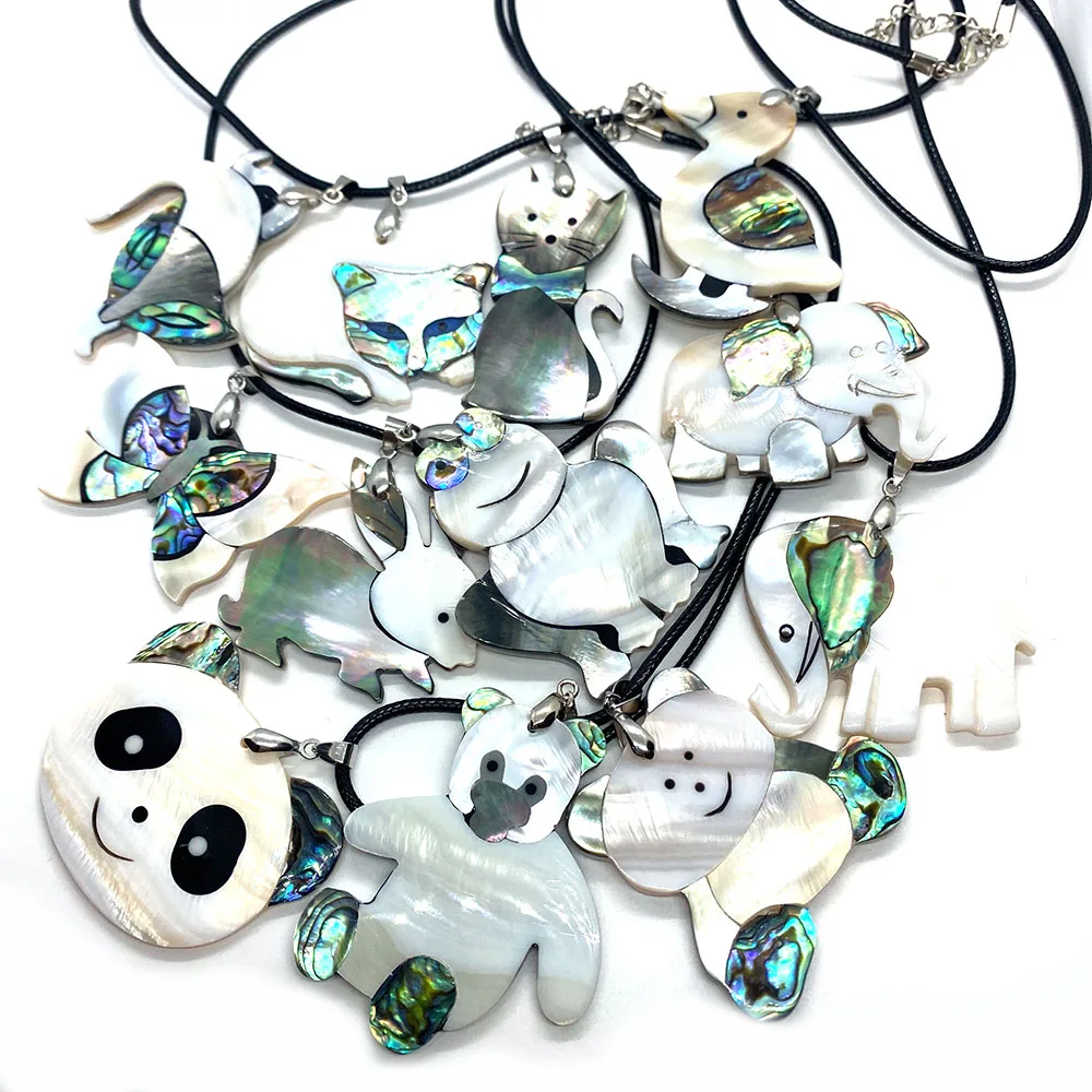 

Natural Abalone Shell Necklace Pendant Various Animal Shapes DIY Handmade Exquisite Necklace Jewelry Gift Accessories Wholesale