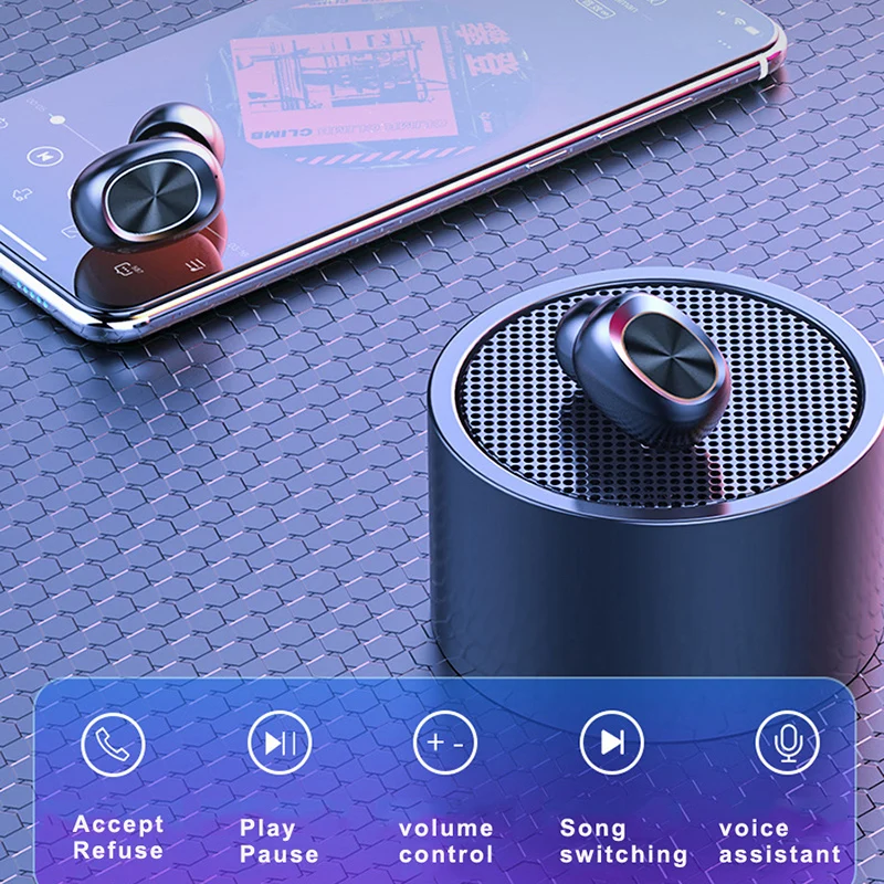 Фото Tws Bluetooth 5 0 наушники беспроводные с сенсорным управлением водонепроницаемый Tws Bluetooth 5 0 наушники беспроводные с сенсорным управлением водонепроницаемый