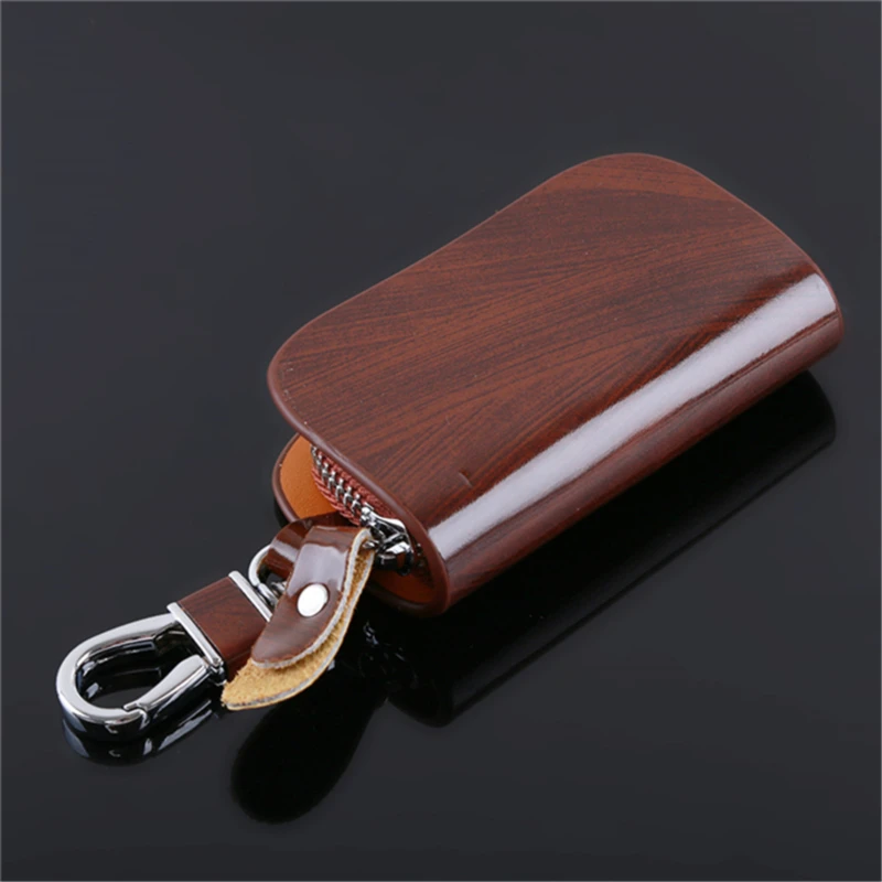 

Men Key Holder Housekeeper Keys Organizer Wallet Keychain Covers Zipper Key Case Bag Leather Car Key Wallets