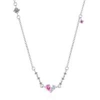wangaiyao water drop necklace female elegant fashion diamond necklace personality sweet bow pendant necklace
