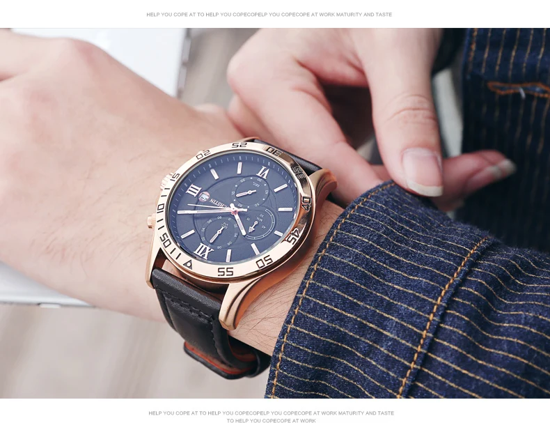 reloj hombre OCHSTIN Rose Gold Luxury watch Automatic Calendar business men watch in Casual sport leather band quartz watch men