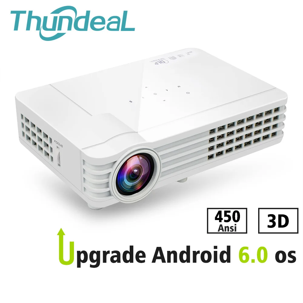 ThundeaL затвор активный 3D DLP проектор DLP-600W DLP900W Android 6,0 WiFi Bluetooth 450Ansi Lumen HD 3D видео мини-проектор HD