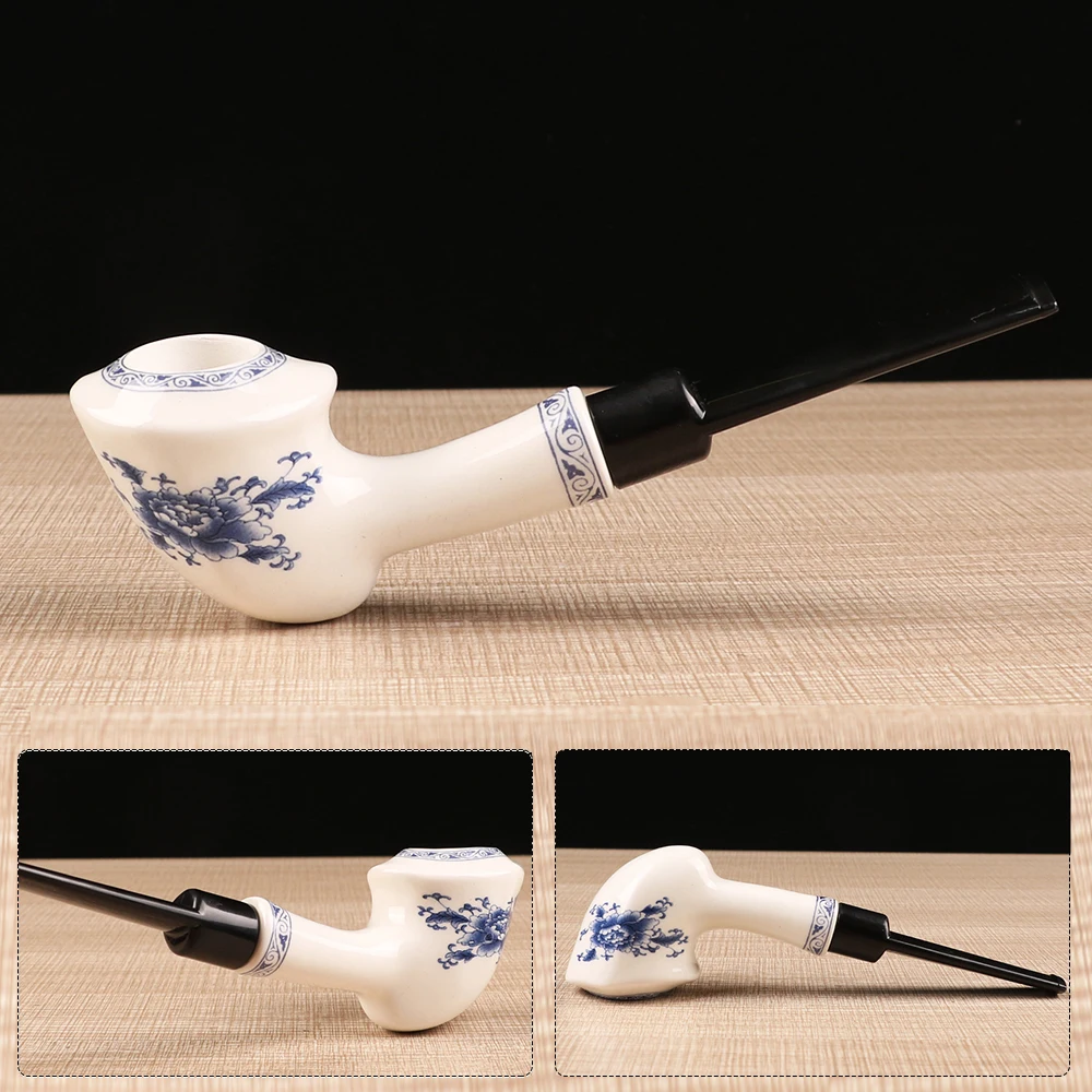 Ⓐ курильщик ручная роспись керамическая трубка с пальчиком керамический