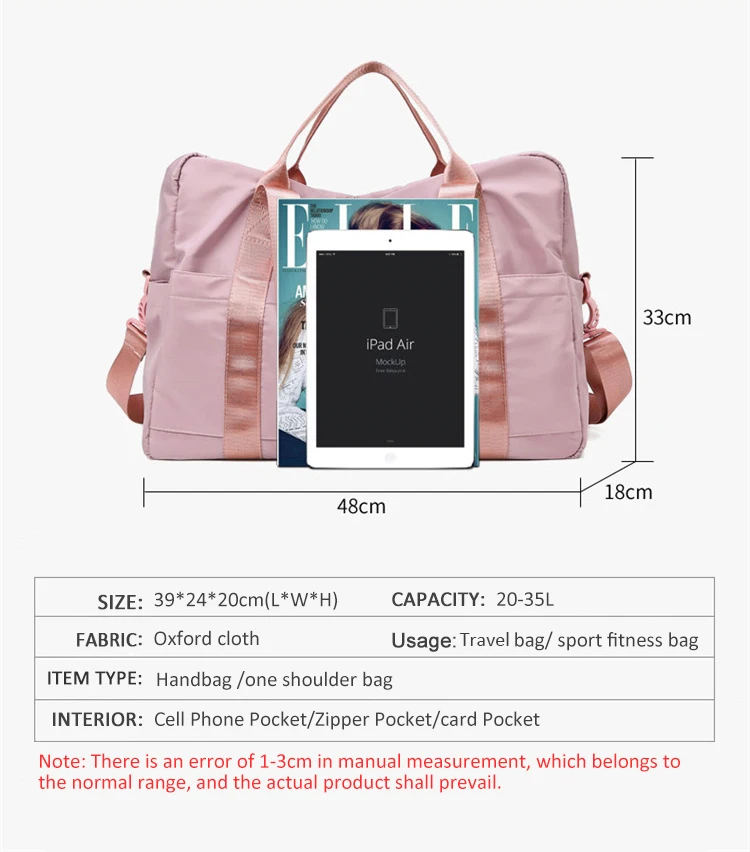 Нейлоновые спортивные сумки для женщин Водонепроницаемая спортивная сумка