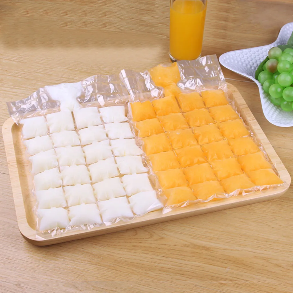 

10Pcs 24 Grids Disposable Ice-Making Bags Frozen Ice Square Tray Mold Self Seal Ice Maker Creative Kitchen Accessories