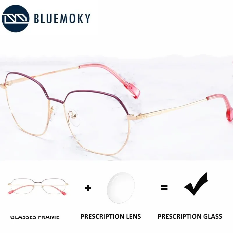 BLUEMOKY Prescription Glasses For Women Super Light Optical Eyewear Frame and Resin Lens Spectacles Myopia Hyperopia Eyeglasses |