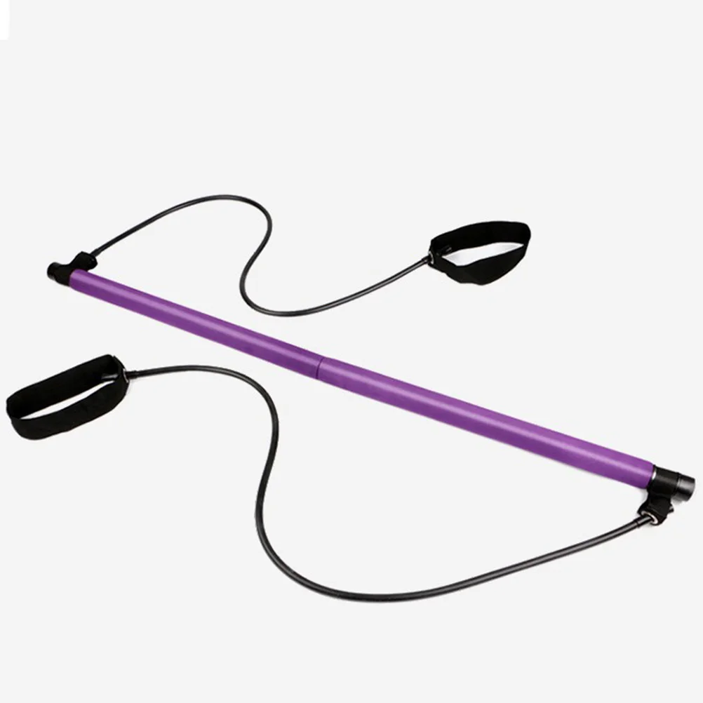

1PC Yoga Pilates Stick Resistance Bar Bodybuilding Gym Tube Loop Elastic Exercise Bar (Purple)