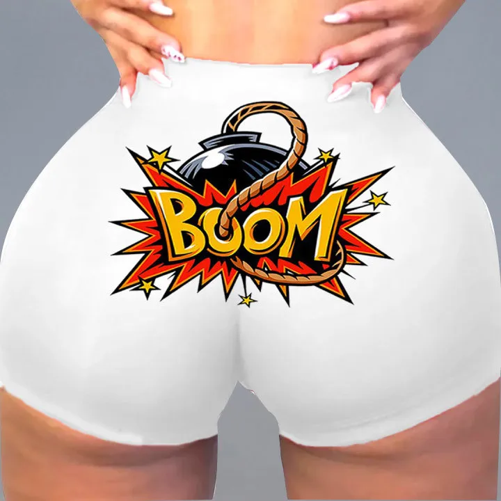 Шорты женские с высокой талией пикантные облегающие Короткие штаны надписью