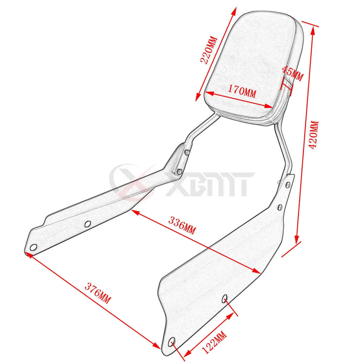 Черная/хромированная спинка для мотоцикла шина Sissy Honda VTX 1300 VTX1300 C/N/R/S 1800 VTX1800