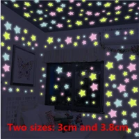 100pcs luminous stars decoration stickers glow in the dark stickers for children room baby girl bedroom deco home accessories