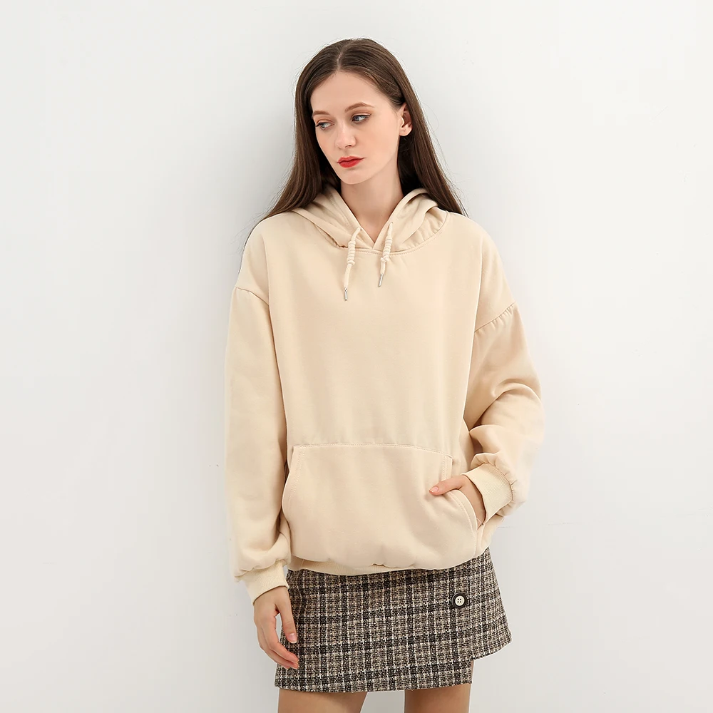 

Женская хлопковая толстовка с капюшоном и карманами, в японском стиле