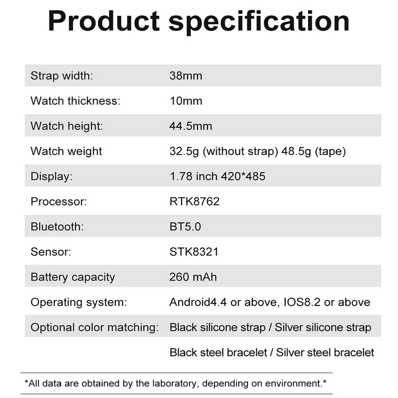 smart watches ip68 waterproof 1 78inch colorful hd screen ecg heart rate sleep monitor bluetooth blood pressure wearable devices free global shipping