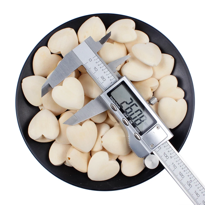 

5pcs 25mm Natural Wooden Heart Beads Charms Loose Wood Spacer Beads for Handmade Diy Jewelry Making Crafts Accessories