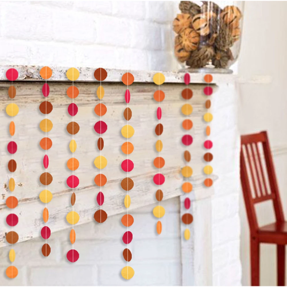 Осенняя Тема красный оранжевый желтая бумага Круглый Потяните цветок флаг