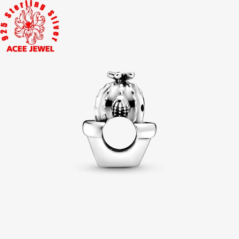 

FURUYA 925 Sterling Silver Beads Free Hugs Cactus Charms fit Original pandora Bracelets Women DIY Jewelry