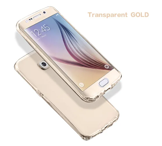 Mobile phone case for Samsung galaxy S3 duos S4 S5 neo S7  edge S8 Plus Note 3 4 5 Core Grand Prime 360, transparent full cover