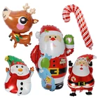 Воздушный шар Санта-Клаус, украшение для рождественской вечеринки, воздушный шар из алюминиевой фольги, лось, украшение для праздничной вечеринки, воздушный шар