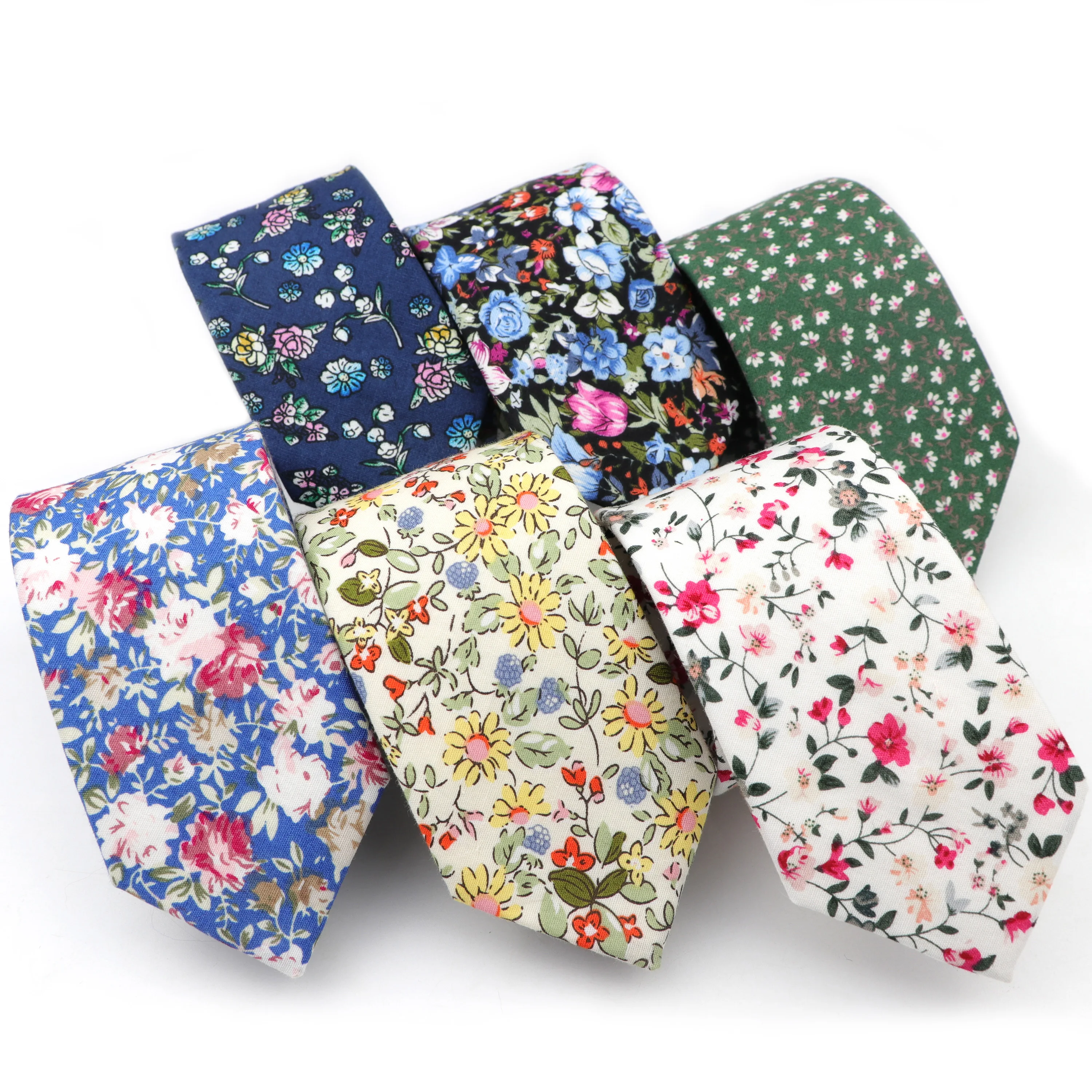 Мужской узкий галстук из 100% хлопка с цветочным принтом мягкий свадебный ужин