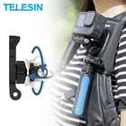 Крепление-пряжка TELESIN с поворотом на 360 градусов, быстросъемный Регулируемый J-образный крючок с двойной головкой для GoPro 10 9 8 7 6 5 Osmo Action Insta360
