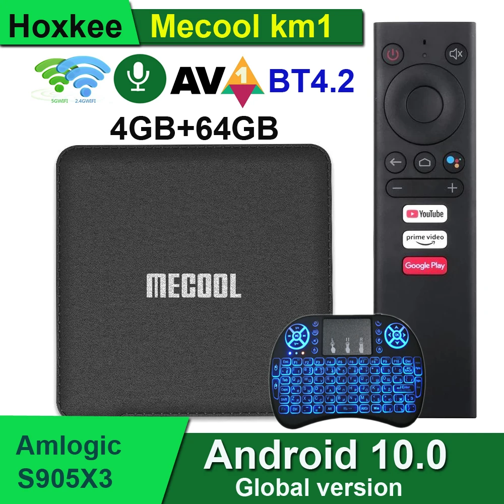 

Приставка Смарт-ТВ Mecool KM1, Android 10, 8K, Amlogic S905X3, 2,4G, Wi-Fi, BT4.2, 2 ГБ, 4 ГБ, 64 ГБ, 32 ГБ, 16 ГБ, Youtube