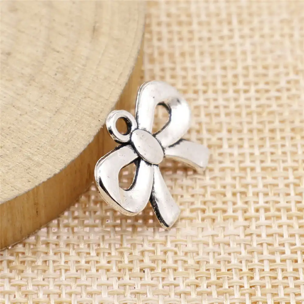 

Jewelery Pendants Making Charms For Jewelry 20pcs Bow Tie Charms 19x15mm Antique Silver Plated