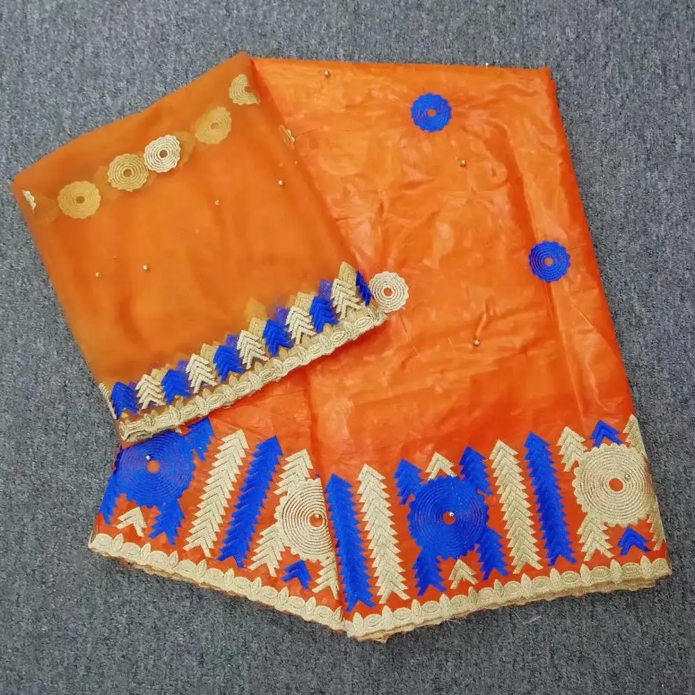 Unique Design Bazin Riche Brode Lace Fabric With Net Blouse PINK Beaded Embroidered Guipure Basin Wedding Beads Laces Material | Дом и сад