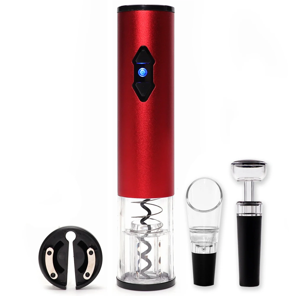 

Electric Wine Opener, Automatic Electric Wine Bottle Corkscrew Opener with Foil Cutter for Wine Lover 4-in-1 Gift Set