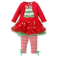 baby kids christmas tree girl t shirt pants set clothes girls skirt yf164