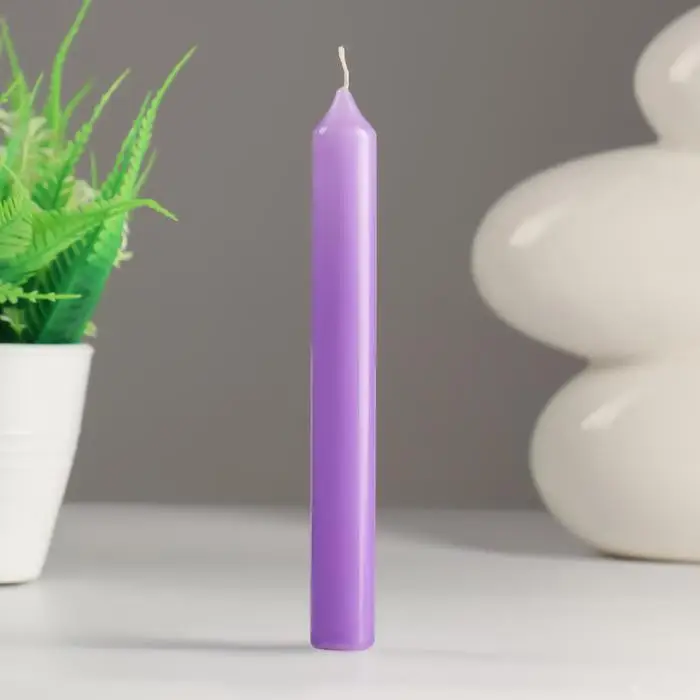 Свеча столовая ароматическая &quotГорная Лаванда&quot 17х2 см 40 гр | Дом и сад